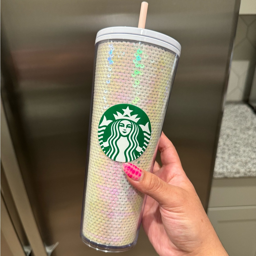 Starbucks Pink Iridescent Sequins Tumbler NWT